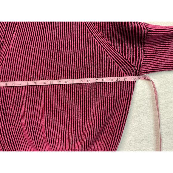 No Boundaries Sweater Womens 2XL Pink Black Striped Chenille Pullover Soft Cozy - Picture 3 of 8